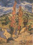 Vincent Van Gogh Two Poplars on a Road through the Hills (nn04) Spain oil painting artist